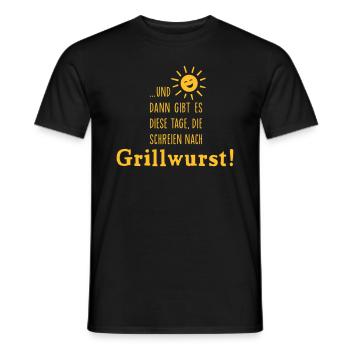 Grillwurst Tage - Barbecue - BBQ - Sonne - 1C - Männer T-Shirt - Schwarz - Vorne - AI Model Male 178 light (178cm)