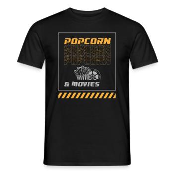 Popcorn und Filme Lustiges Sprichwort Gesunder - Männer T-Shirt - Schwarz - Vorne - AI Model Male 178 light (178cm)