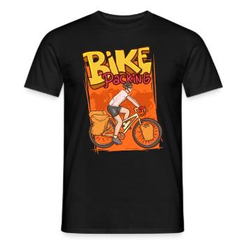 Bike Packing.Fahrradtour Abenteuer mit Panier - Männer T-Shirt - Schwarz - Vorne - AI Model Male 178 light (178cm)