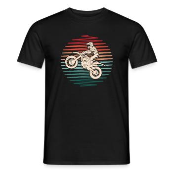 Motocross Motorsport Retro Dirtbike Motorcycle - Men's T-Shirt - black - Front - AI Model Male 178 light (178cm)