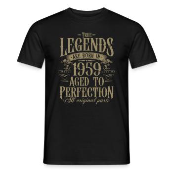 Né en 1959 Cadeau d’anniversaire Legends - T-shirt homme - noir - Devant - AI Model Male 178 light (178cm)