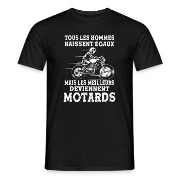 Moto Motard Maillot Tous Les Hommes Naissent Ègaux - T-shirt homme - noir - Devant - AI Model Male 178 light (178cm)