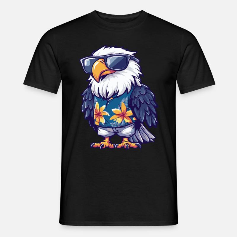 Adler Comic Lustig Sommer - Männer T-Shirt - Schwarz