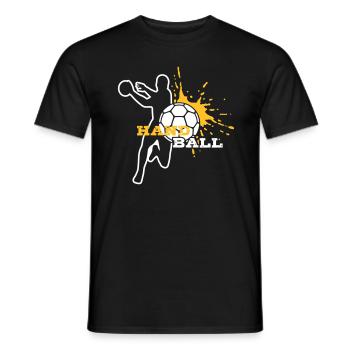 HANDBALL Spieler-Splash - Männer T-Shirt - Schwarz - Vorne - AI Model Male 178 light (178cm)