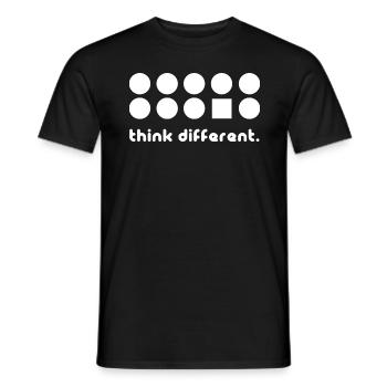 Think different - Männer T-Shirt - Schwarz - Vorne - AI Model Male 178 light (178cm)
