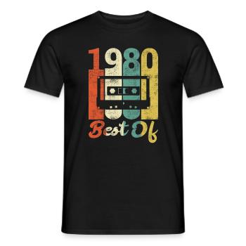 Retro 1980 birthday gift 80's Best Of - Men's T-Shirt - black - Front - AI Model Male 178 light (178cm)
