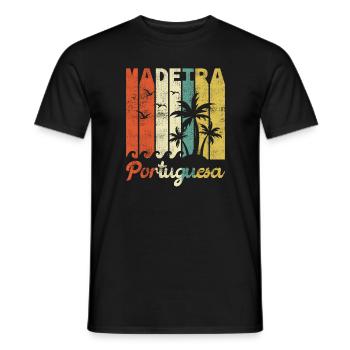 Retro Madeira Portugal Urlaub Insel Vintage - Männer T-Shirt - Schwarz - Vorne - AI Model Male 178 light (178cm)