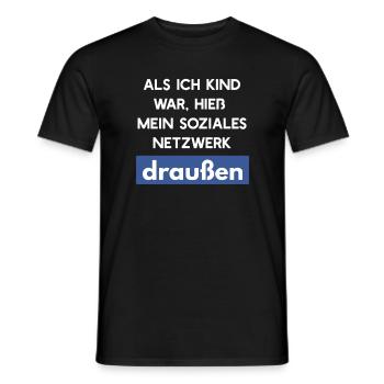 Lustiges Soziales Netzwerk Hieß Draußen Spruch - Männer T-Shirt - Schwarz - Vorne - AI Model Male 178 light (178cm)
