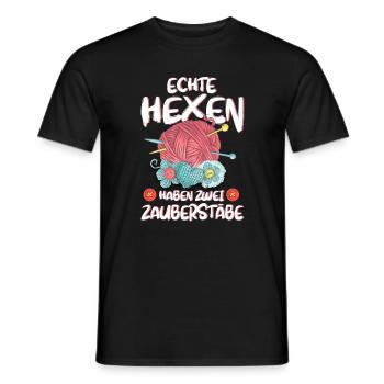 Stricken Nähen Häkeln Stricknadel Wolle Geschenk - Männer T-Shirt - Schwarz - Vorne - AI Model Male 178 light (178cm)