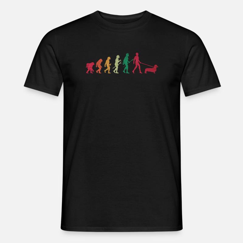 Evolution Dackel Hundehalter Hundebesitzer Motiv - Männer T-Shirt - Schwarz