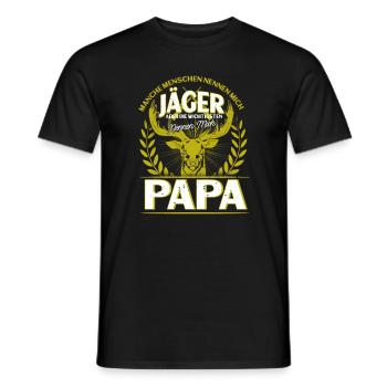 Jäger Jagd Papa Vater Jagen Geschenk - Männer T-Shirt - Schwarz - Vorne - AI Model Male 178 light (178cm)