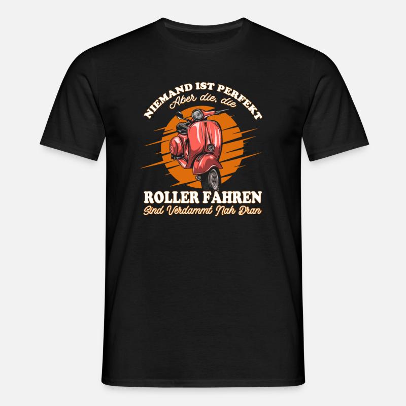 Roller Moped Mofa Rollerfahrer Geschenk - Männer T-Shirt - Schwarz