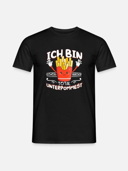 Pommes Frittes Fritten Unterpommest Geschenk - Männer T-Shirt - Schwarz