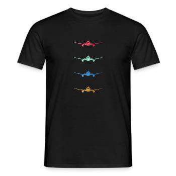 Avion pilote mobile - T-shirt homme - noir - Devant - AI Model Male 178 light (178cm)