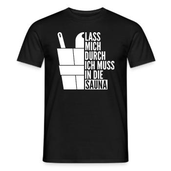 Sauna Saunagänger Saunaliebhaber Spruch Geschenk - Männer T-Shirt - Schwarz - Vorne - AI Model Male 178 light (178cm)