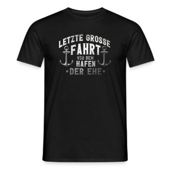 Junggesellenabschied JGA Hafen der Ehe Geschenk - Männer T-Shirt - Schwarz - Vorne - AI Model Male 178 light (178cm)