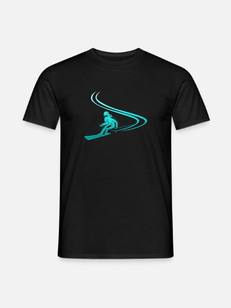Ski Skier skiing ski holiday gift - Men's T-Shirt - black