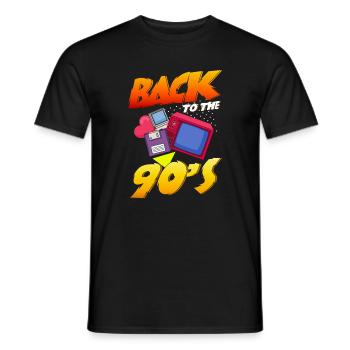 Back to the 90s 90 90 Retro motif - T-shirt homme - noir - Devant - AI Model Male 178 light (178cm)