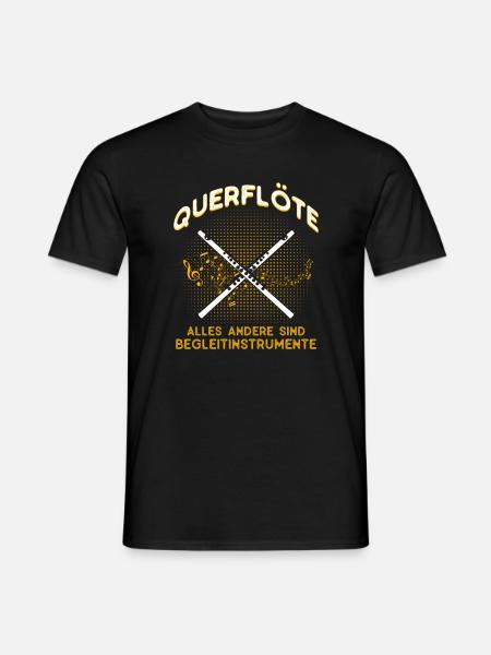 Querflöte Querflötenspieler Geschenk - Männer T-Shirt - Schwarz