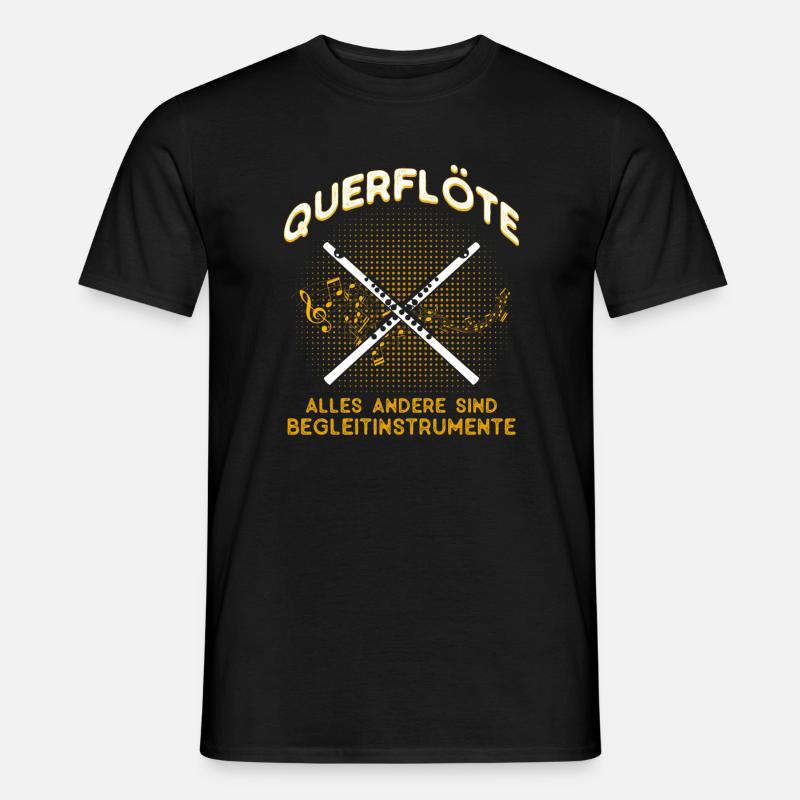 Querflöte Querflötenspieler Geschenk - Männer T-Shirt - Schwarz