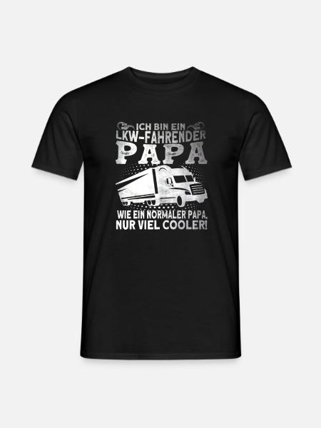 LKW Fahrender Papa LKW-Fahrer Fernfahrer Geschenk - Männer T-Shirt - Schwarz