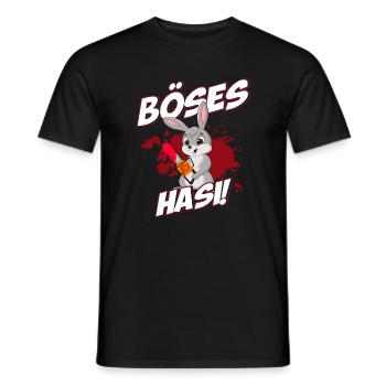 Böses Hasi Hase Ostern Halloween Lustiges Geschenk - Männer T-Shirt - Schwarz - Vorne - AI Model Male 178 light (178cm)