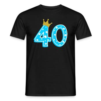 40 Krone 40th birthday 40 years - Men's T-Shirt - black - Front - AI Model Male 178 light (178cm)