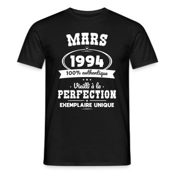 30th Anniversary - March 1994 Perfection - Men's T-Shirt - black - Front - AI Model Male 178 light (178cm)