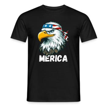 America Eagles USA Independence Day 4th of July Stars - Men's T-Shirt - black - Front - AI Model Male 178 light (178cm)