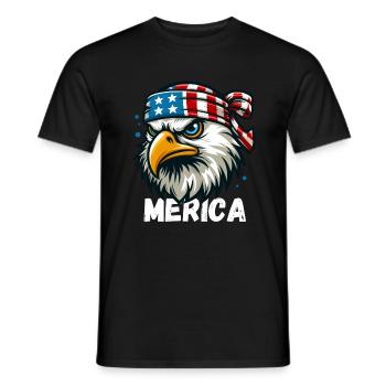 America Eagle USA Jour de l’indépendance États-Unis - T-shirt homme - noir - Devant - AI Model Male 178 light (178cm)