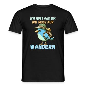 Hiking Hiking Hiking Holiday Bird Nature Funny - Men's T-Shirt - black - Front - AI Model Male 178 light (178cm)