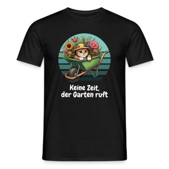 Jardin Chat Fleurs Jardins Familiaux Plantes Mignonnes - T-shirt homme - noir - Devant - AI Model Male 178 light (178cm)