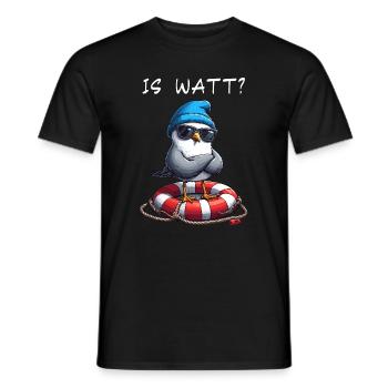 Hambourg Hambourg Mouette Wadden Mer Drôle - T-shirt homme - noir - Devant - AI Model Male 178 light (178cm)