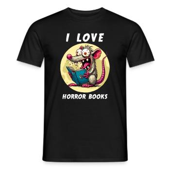 Buch Bücher Horrorbücher Leseratte Gruseln Lustig - Männer T-Shirt - Schwarz - Vorne - AI Model Male 178 light (178cm)