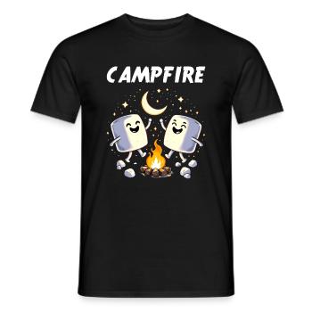 Camping Lagerfeuer Marshmallow Camper Lustig - Männer T-Shirt - Schwarz - Vorne - AI Model Male 178 light (178cm)