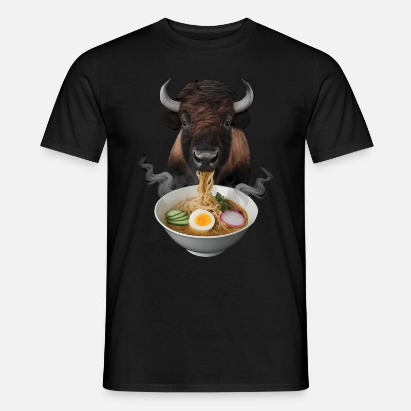 Bison Ramen - Männer T-Shirt - Schwarz
