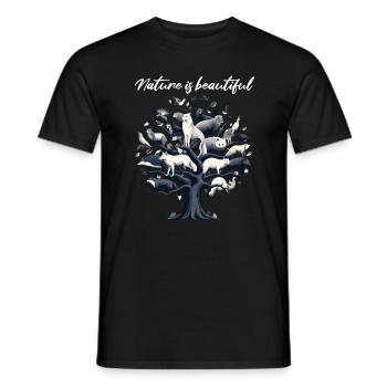 Nature Tree Life Nature Conservation Animal Welfare Bio Forest - Men's T-Shirt - black - Front - AI Model Male 178 light (178cm)