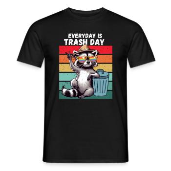 Raccoon Every Day is Trash Day Retro Climate Funny - Men's T-Shirt - black - Front - AI Model Male 178 light (178cm)