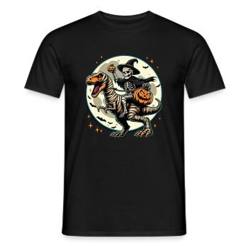 Halloween Bone Man Skeleton Dino Witch Pumpkin - Men's T-Shirt - black - Front - AI Model Male 178 light (178cm)