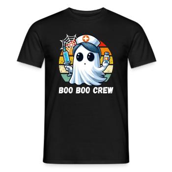 Halloween Ghost Nurse Doctor Retro Boo - Men's T-Shirt - black - Front - AI Model Male 178 light (178cm)