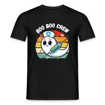 Halloween Boo Boo Crew Geist Krankenschwester Fun - Männer T-Shirt - Schwarz - Vorne - AI Model Male 178 light (178cm)