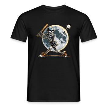Halloween Baseball Horror Skelett Baseballspieler - Männer T-Shirt - Schwarz - Vorne - AI Model Male 178 light (178cm)