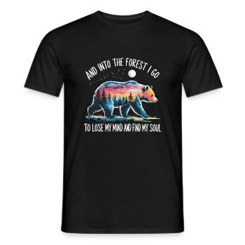 Nature Forêt Détente Nature Conservation Ours Temps Mort - T-shirt homme - noir - Devant - AI Model Male 178 light (178cm)