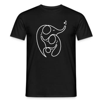 Musique Eléphants Trompette Note Graphique Afrique Drôle - T-shirt homme - noir - Devant - AI Model Male 178 light (178cm)