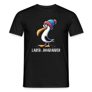 Hambourg, Allemagne du Nord, Babillage, Mouette, Mer du Nord, Drôle - T-shirt homme - noir - Devant - AI Model Male 178 light (178cm)