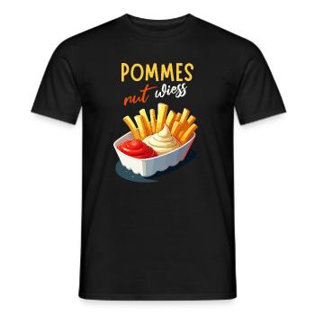 fries rut wiess snack bar cologne kölsch party funny - Men's T-Shirt - black - Front - AI Model Male 178 light (178cm)
