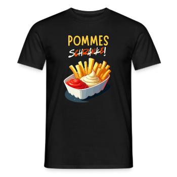 Frites Schranke Ruhr Snack Week-end Fête - T-shirt homme - noir - Devant - AI Model Male 178 light (178cm)