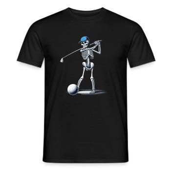 Halloween Golfer Golf Play Golf Club Skeleton - Men's T-Shirt - black - Front - AI Model Male 178 light (178cm)