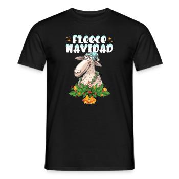 Feliz Navidad Fleece Navidad Schaf Weihnachten Fun - Männer T-Shirt - Schwarz - Vorne - AI Model Male 178 light (178cm)