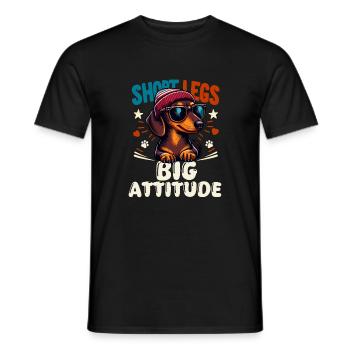 Hund Dackel Pfotenabdruck Beanie Dackelfreund Wau - Männer T-Shirt - Schwarz - Vorne - AI Model Male 178 light (178cm)